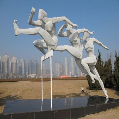 不锈钢跨栏校园标志雕塑