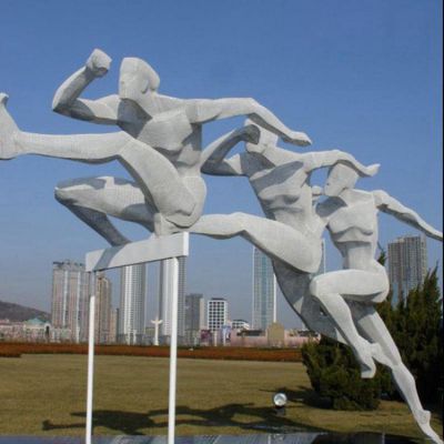 不锈钢跨栏运动标志雕塑