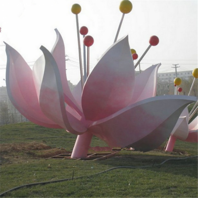 不锈钢花朵抽象景观雕塑