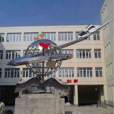 城市地球仪镂空景观雕塑