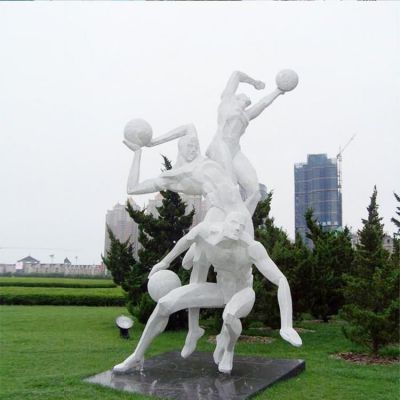 不锈钢篮球运动标志雕塑