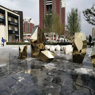 不锈钢假山标志景观雕塑