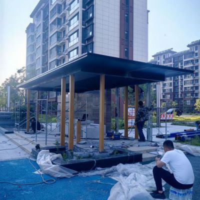 不锈钢廊架标志雕塑