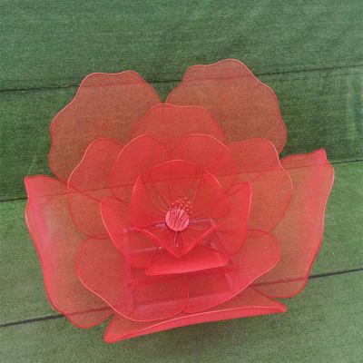 不锈钢花朵植物标志雕塑