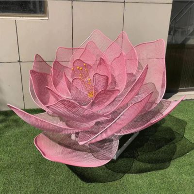 不锈钢花朵植物标志雕塑