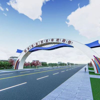 不锈钢大门标志景观雕塑