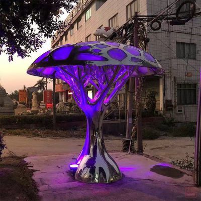 不锈钢发光蘑菇景观雕塑