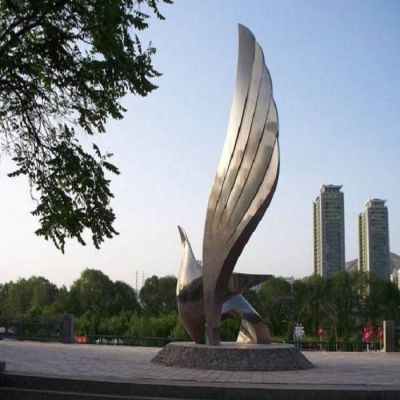 不锈钢翅膀标志景观雕塑