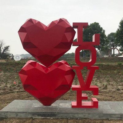 爱心不锈钢标志景观雕塑