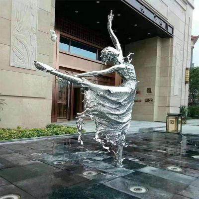 城市不锈钢抽象跳舞雕塑