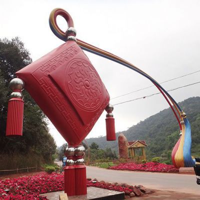 不锈钢中国结拱门雕塑