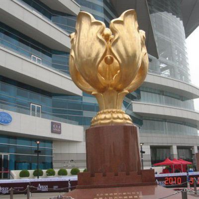 不锈钢城市紫荆花景观雕塑