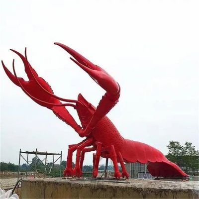 大型不锈钢龙虾雕塑