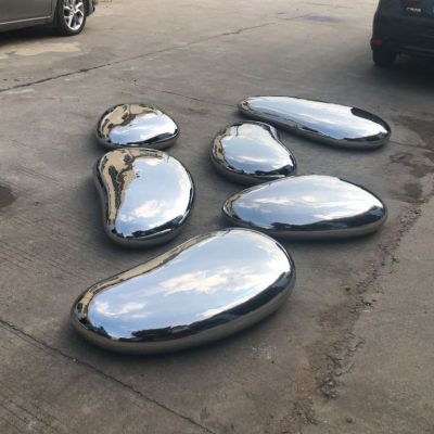 不锈钢创意鹅卵石雕塑