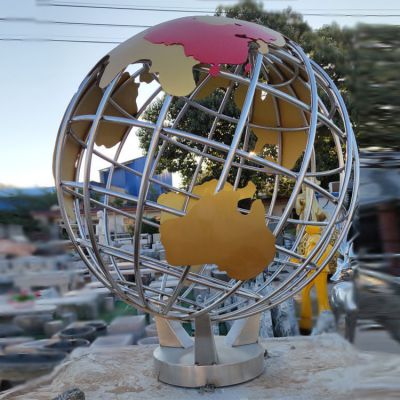 不锈钢地球仪雕塑
