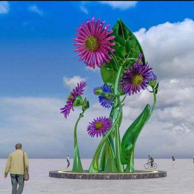 不锈钢格桑花雕塑