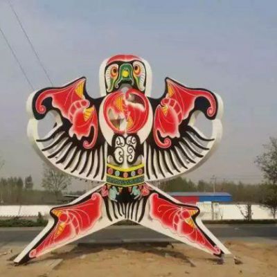 不锈钢抽象风筝雕塑