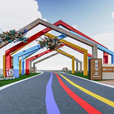 不锈钢网红隧道 城市景观雕塑