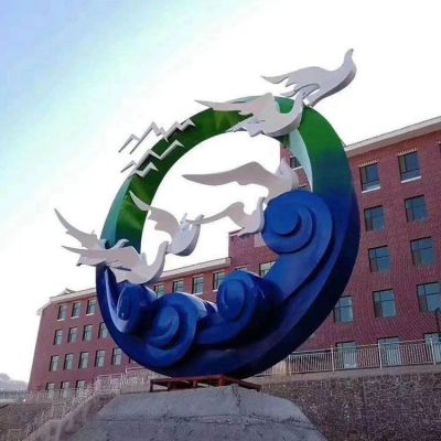地产售楼处不锈钢水景雕塑