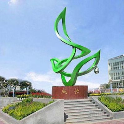抽象造型雕塑成长不锈钢雕塑