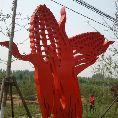 广场仿真植物雕塑 不锈钢玉米雕塑