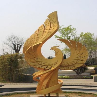 不锈钢金凤凰雕塑加工