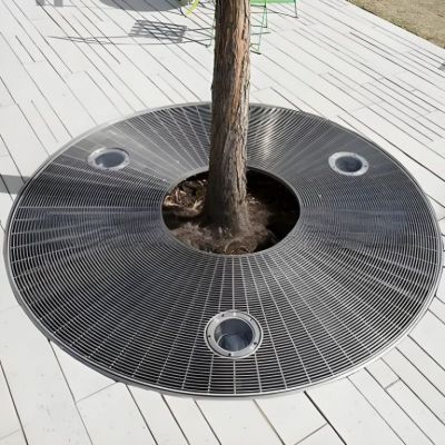 创意不锈钢树池盖板雕塑