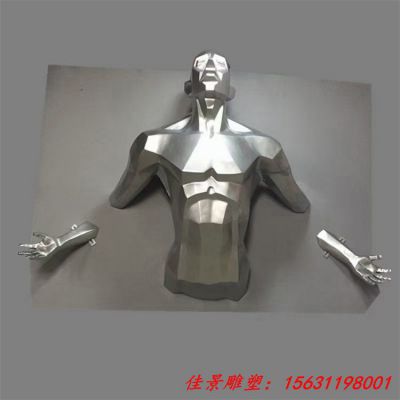   不锈钢几何切面人物摆件 
