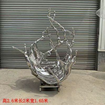 不锈钢浪花雕塑 广场景观  摆件
