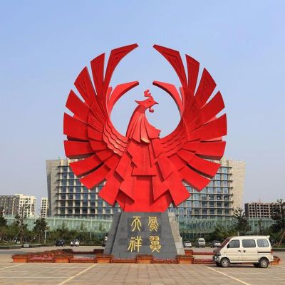 凤凰雕塑不锈钢动物雕塑