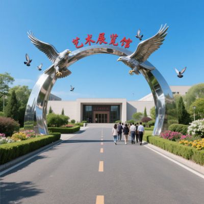 艺术展览馆拱门雕塑不锈钢景观雕塑厂家