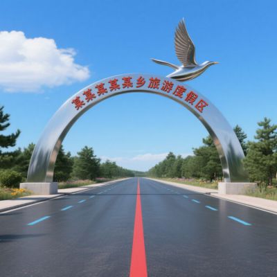 度假区拱门雕塑 不锈钢雕塑厂家