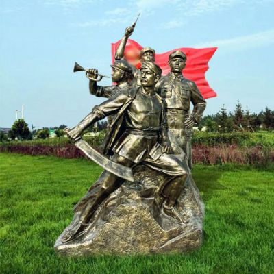 冲刺红军广场人物铜雕