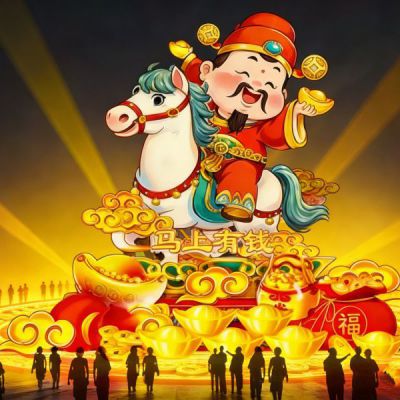 2026贺岁花灯雕塑马上有钱