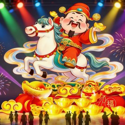 不锈钢马年花灯雕塑