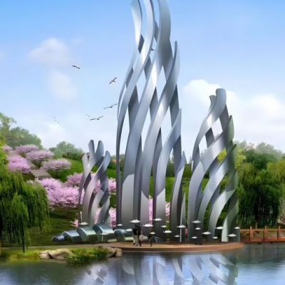 不锈钢水草雕塑