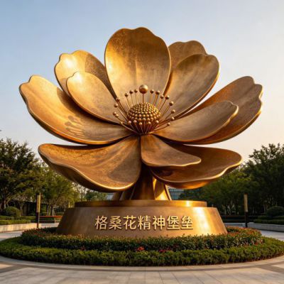 大型不锈钢格桑花雕塑